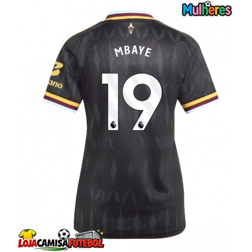Camisa de Futebol Aston Villa Ibrahim Mbaye #19 Equipamento Secundário Mulheres 2026-27 Manga Curta